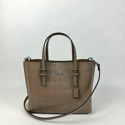 NWT COACH MOLLIE TOTE 25 Crocodile-embossed leather shoulder bag CW017