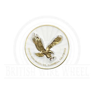 Zenith Eagle Gold & White Metal Wire Wheel Chip Emblems | 2.25'' | Set or Single