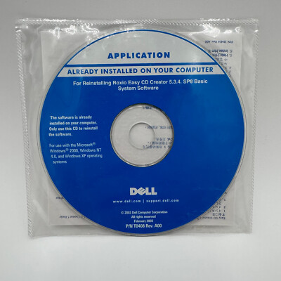 Dell Roxio Easy CD Creator 5.3.4. SP8 Basic System Software Reinstall CD 09U349