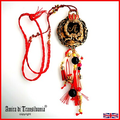 monogram jewelry vintage magic talisman personalised name royal crown king queen