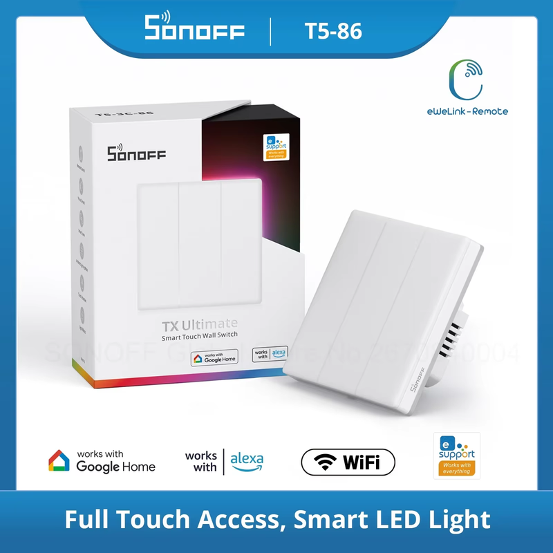 TX Ultimate T5 86 Wall Switch Full Touch Access LED Light Edge Multi-Sensory R