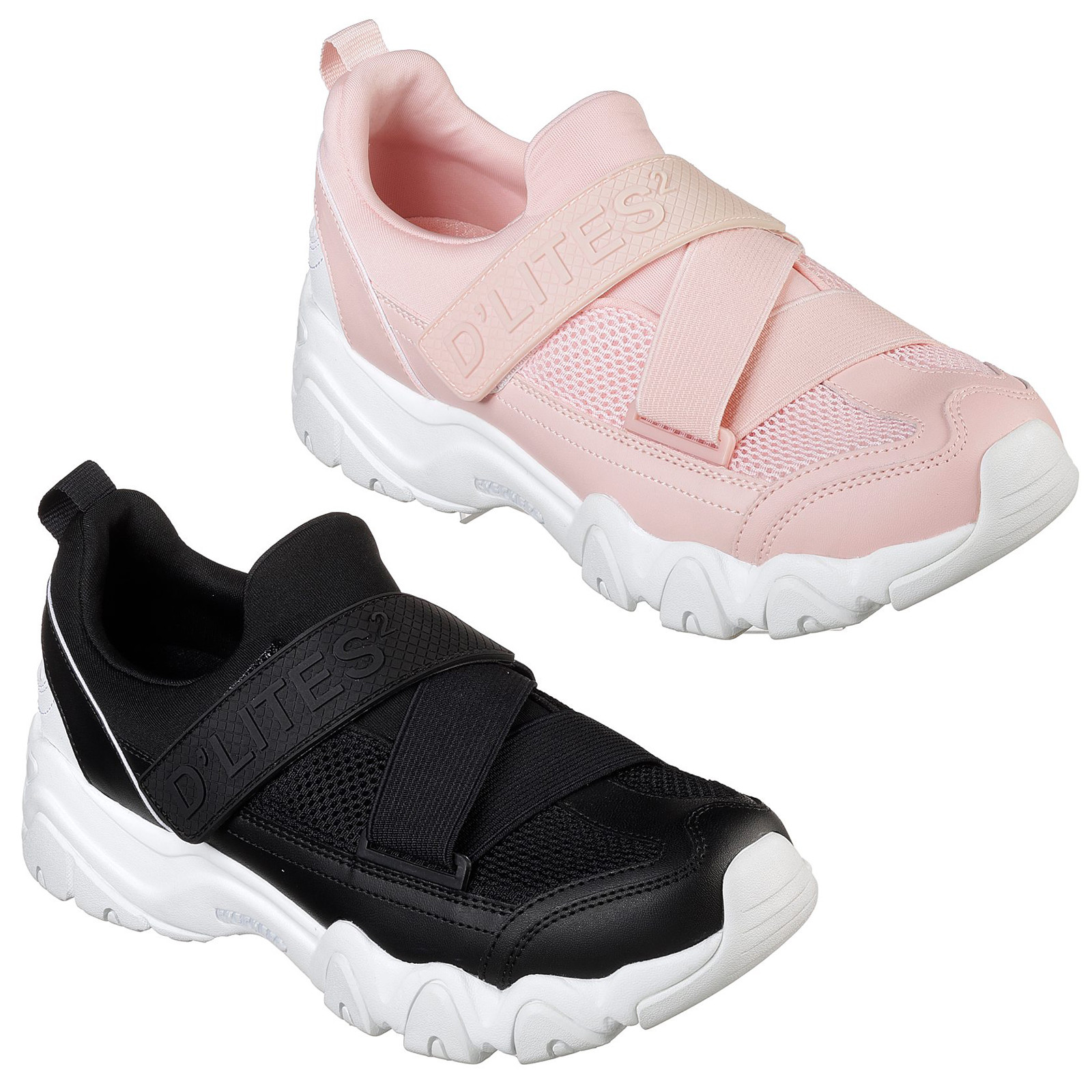 Skechers d'lites 2 Fast Look Scarpe Da Ginnastica Da Donna Memory Foam Grosso Cinturino Fashion | eBay