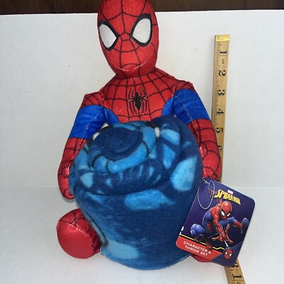 Marvel Spiderman Kids Plush Toy & Throw Blanket combo set Ages 3+