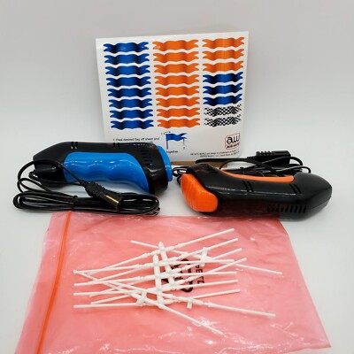 Auto World HO Slot Car FLAG SET & SPEED CONTROLLERS: Blue, Red/Orange