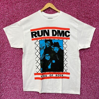 Run DMC King of Rock Chain Link Fence Hip Hop Group Tee 1X