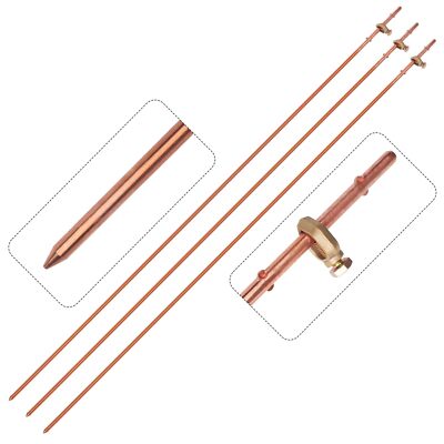 3 Pack Grounding Rod with Clamp 4 Feet Long Copper Electrical Ground Rod for