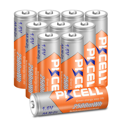 10 X AA Size NiZn Battery Rechargeable Ni-Zn 1.6v 2500mWh for RC Car Toys