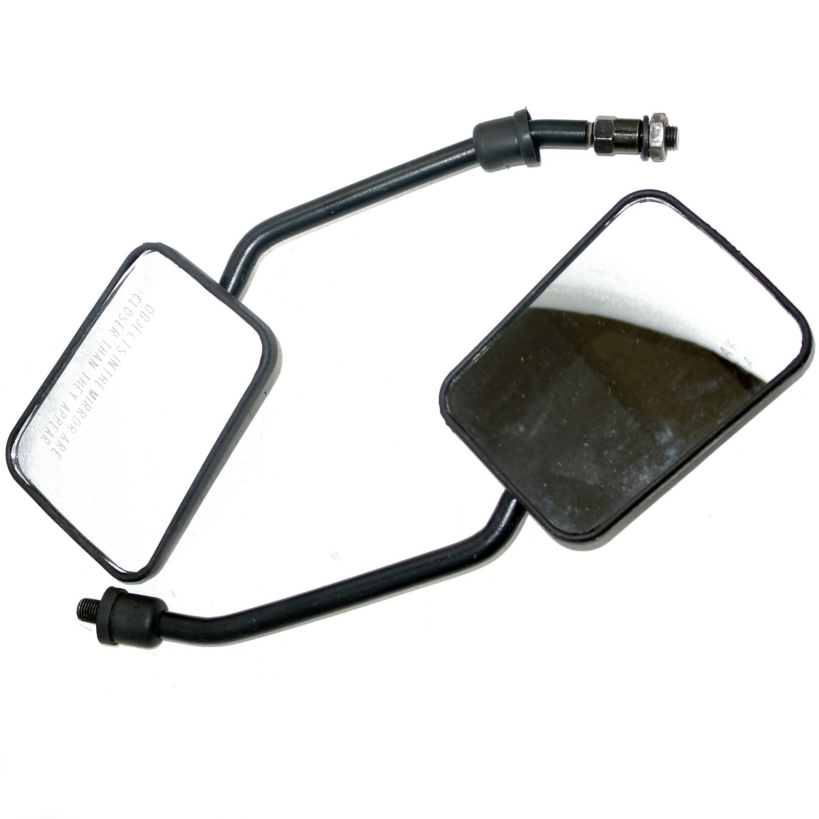Vespa PX LML 4 Stroke Left & Right Side Rear View Mirror Set Black 