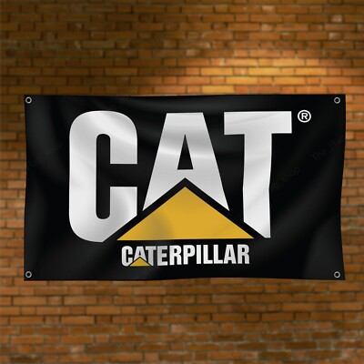 Caterpillar Cat 3x5FT Flag Heavy Equipment Banner Man Cave Wall Decor Sign