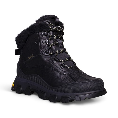 Pre-owned Ugg Adirondack Meridian Hiker Black Leather Waterproof Women's Boots Size Us 7