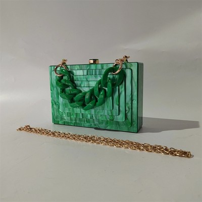 Emerald Green l Clutch ,Beige Handbag , Acrylic Clutch , Bridal Clutch ,