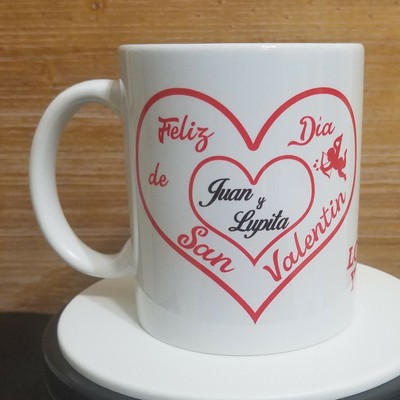 Dia del Amor y La Amistad San Valentin Love Coffee Mug Taza Personalizada