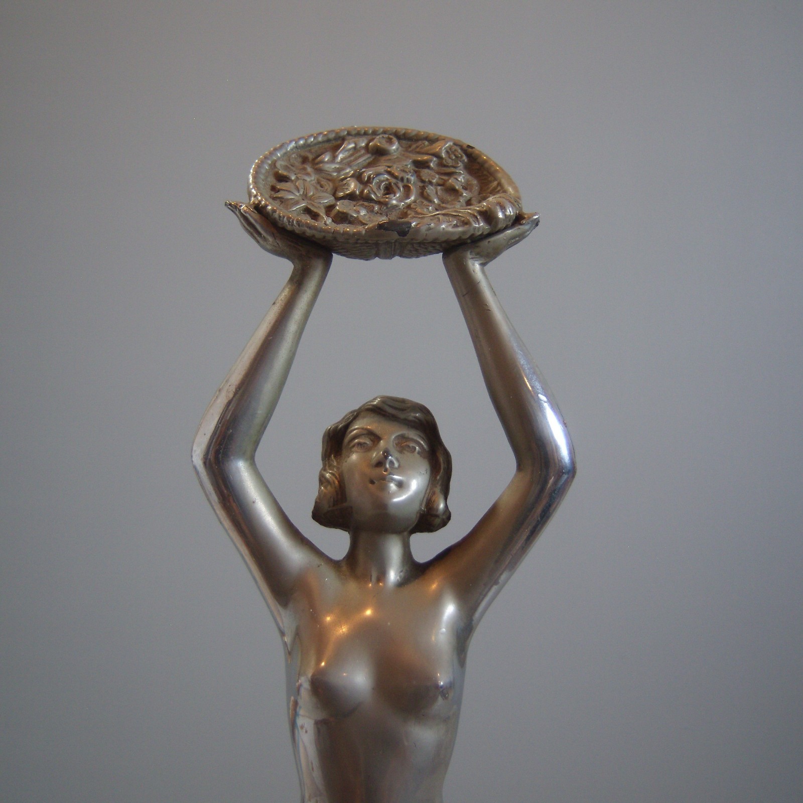 Antique Chrome Art Deco Nude Figure by Limousin | eBay