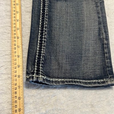 Studio 5 Womens Blue Straight Leg Mid Rise Denim Jeans Cotton Blend Size W33
