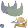 2 Pieces High Chair Placemat Silicone, Clean and Hygienic, Suitable for Tripp Trapp High Chair Tray (Grey/Green)