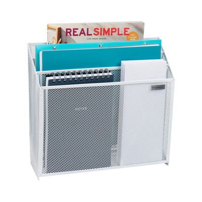 Mind Reader Vertical File Storage Desktop Organizer Wall Mount Office Metal M...