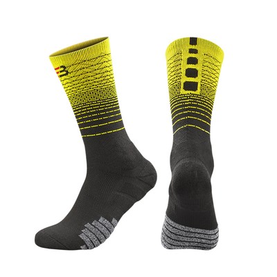 1 Pair Gradient Socks Good Elasticity Absorb Sweat Basketball Athletic Sports