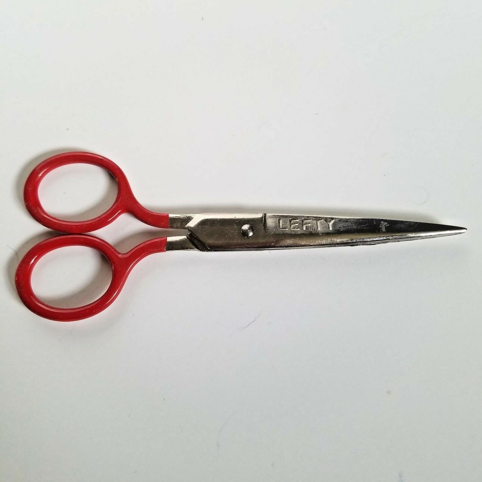 Vtg KLEENCUT Childs Lefty Left-Handed Scissors Pointy Red Handle Box of 8