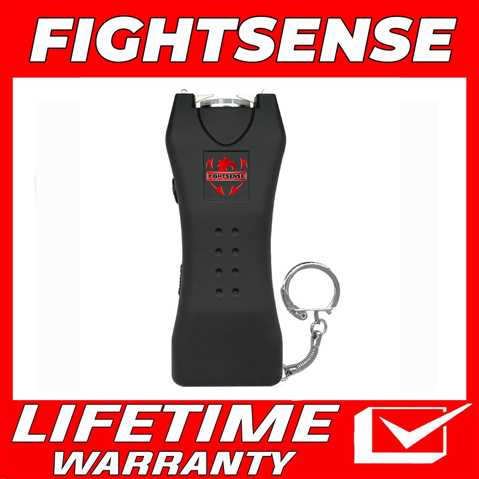 FIGHTSENSE Powerful Rechargeable StunGun w/keychain & LED Flashlight for Women