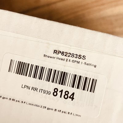 Delta RP62283 Dryden 2.5 GPM Single Function Shower Head Stainless Steel