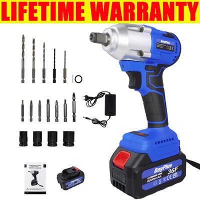 Best Cordless Impact Wrench Car Tire Lug Nut Removal Emergency High Torque US