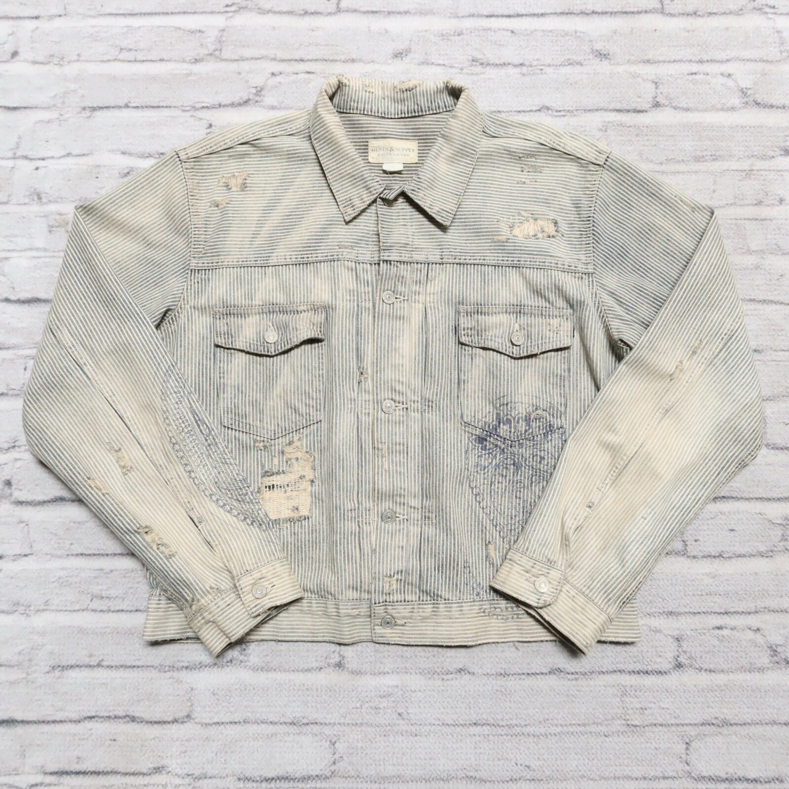Denim & Supply Ralph Lauren Hickory Stripe Type 2 Trucker Denim & Supply Ralph Lauren Hickory Stripe Type 2 Trucker