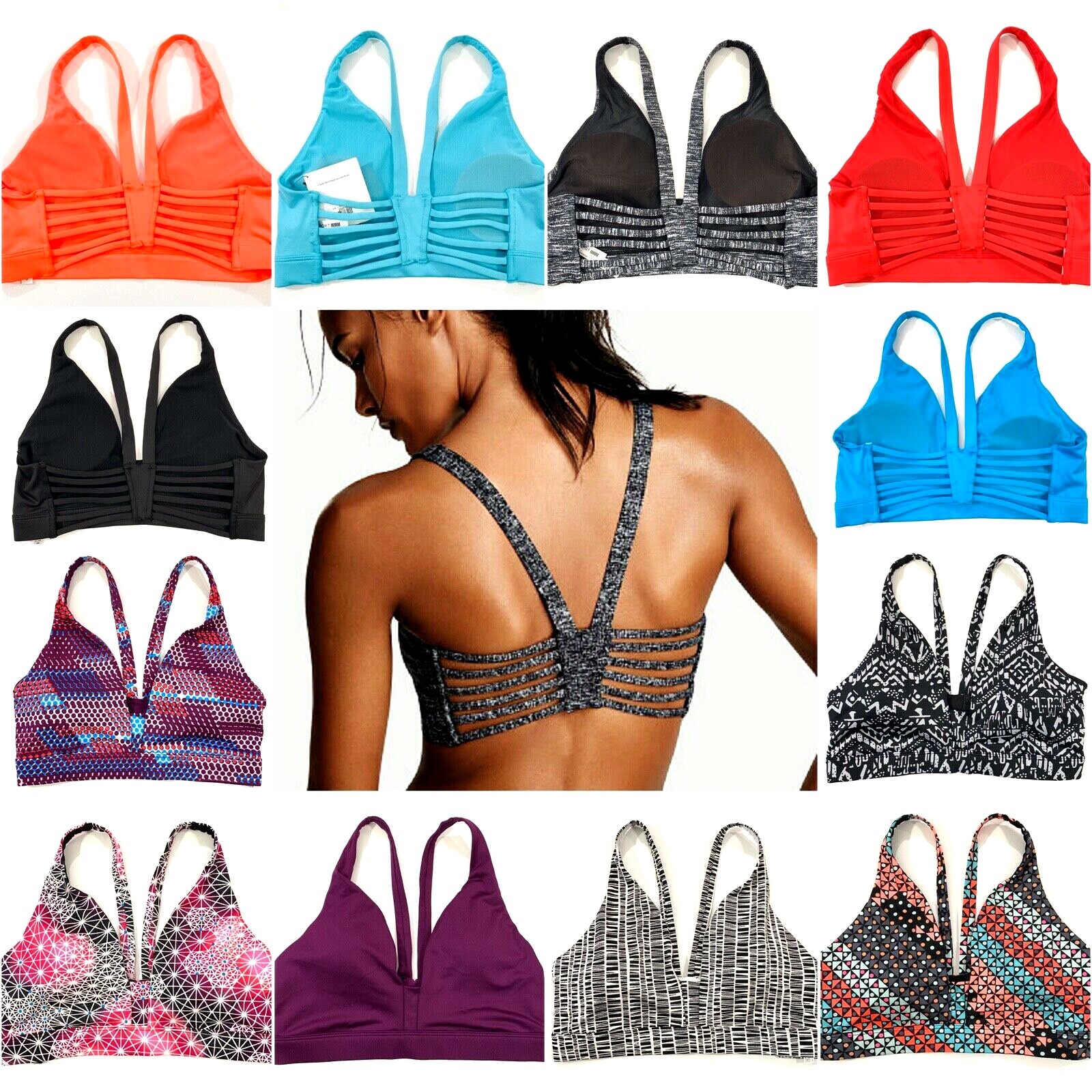 Victorias Secret VSX Sport Strappy Back Lightly Lined Plunge Victorias Secret VSX Sport Strappy Back Lightly Lined Plunge