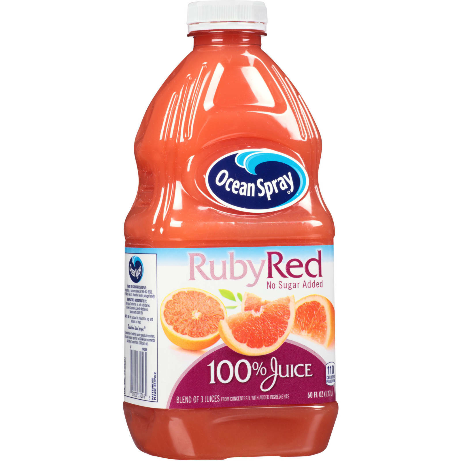 Ocean Spray 100% Juice, Ruby Red Grapefruit, 60 Fl Oz, 1 Count (Pack of