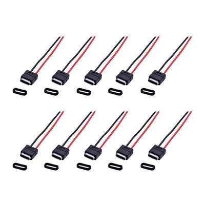 10x Waterproof 2PIN TYPE-C Female Socket High Precision Solder Joint Fitting N