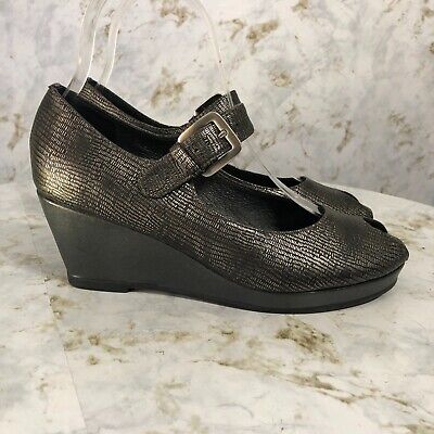 Elites by Walking Cradles Womens Size 6M Shoes Gray Comfort Platform Mary Janes