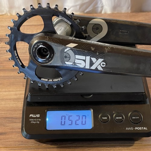 Race Face SIXc Cinch Carbon MTB Crankset 165 Direct Mount 136 Blackspire 32 520g