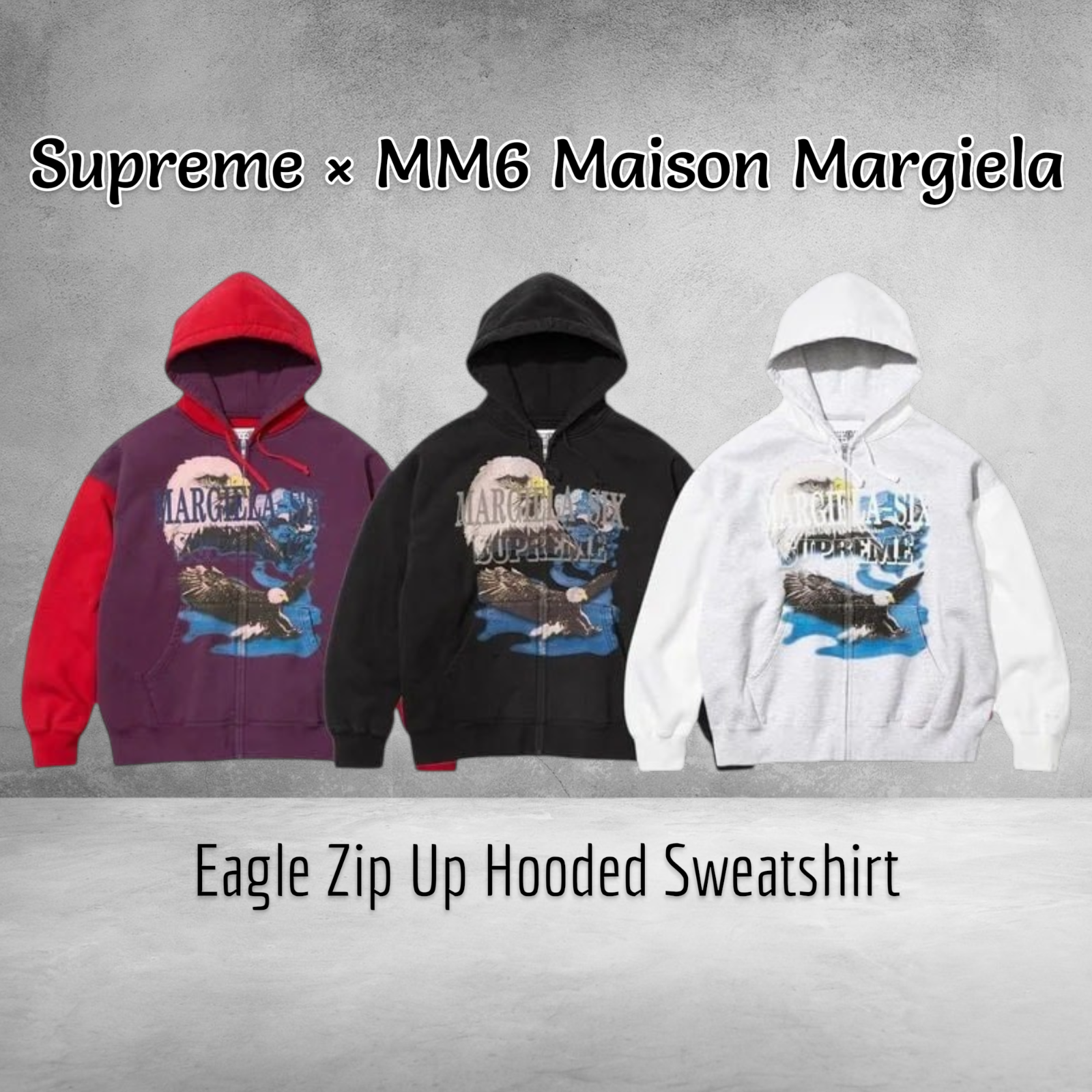 トップス Supreme x MM6 Eagle Zip Up Hooded Buy Supreme x MM6 Maison Margiela Eagle Zip Up Hooded Sweatshirt