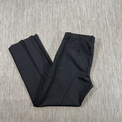 Theory Pants Men s 34x31 Gray Wool Flat Front Modern Fit Dress Trouser Slacks