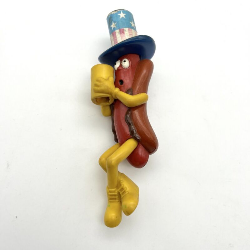 Vintage  Wienerschnitzel  Anniversary Hot Dog Antenna Patriotic Topper Figure