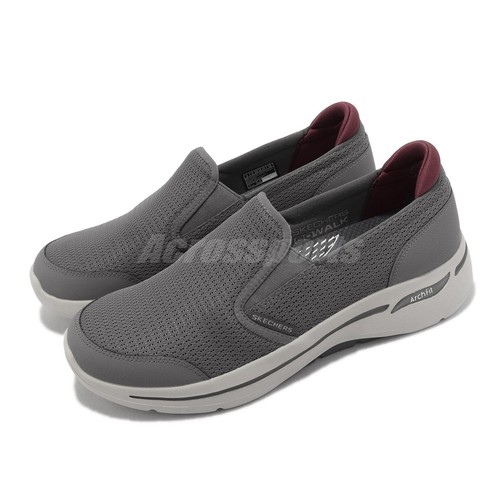 

Skechers Go Walk Arch Fit-Robust Comfort Серые мужские слипоны в стиле кэжуал 216264-CCGY, Серый, Go Walk Arch Fit-robust Comfort