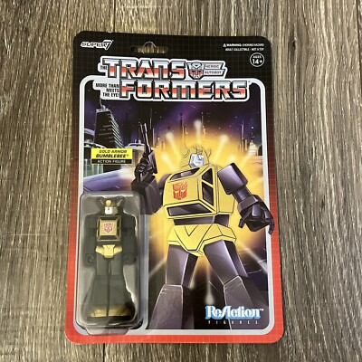 Super 7 Transformers Reaction 2020 Target Exclusive Gold Armor Bumblebee Figure