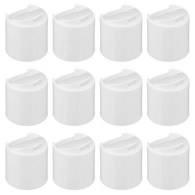12Pcs 28/410 PP Plastic Disc Top Caps Press Cap Durable Replacement Caps, White