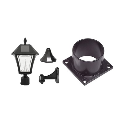 Gama Sonic GS-105FPW-BW Baytown II, Outdoor Solar Light and 3'' Pole Pier & Wa...