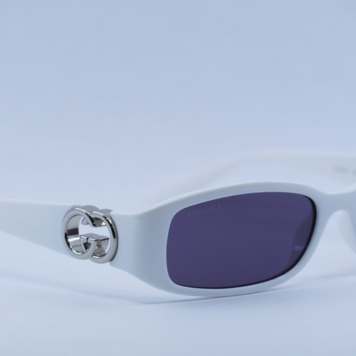 Pre-owned Gucci Gg1661s 003 White/grey 54-16-135 Sunglasses Authentic In Gray
