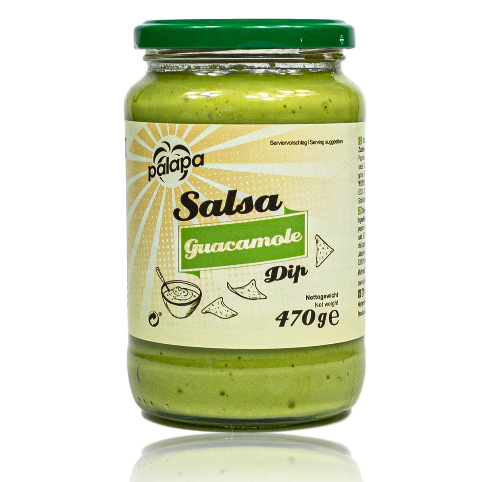 Palapa - Original Guacamole Dip im 470 g Glas - Avocado Dip/Aufstrich