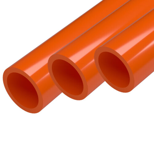 1" Sch 40 Furniture Grade PVC Pipe, 40"L, Orange (3-PK), FORMUFIT - Made in USA
