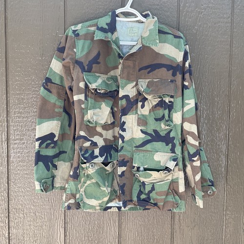 ジャケット・アウター US Military BDU Jacket Short length (L) US Army BDU Woodland Camo Combat Shirt Jacket Size Small X