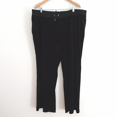 Ralph Lauren Velvet Pull On Pants Women's Plus Size 2X Black Stretch