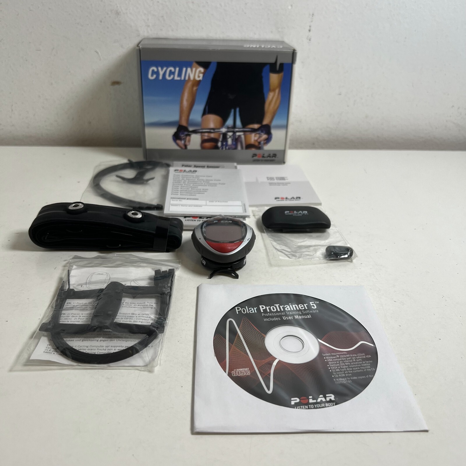 Polar ProTrainer 5 CS400 CAD Cycle Computer and Speed Sensor with User Manual