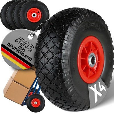 FROSAL Ersatzrad - PU Rad Nabe 16mm/50mm für Bollerwagen/Sackkarre pannensicher