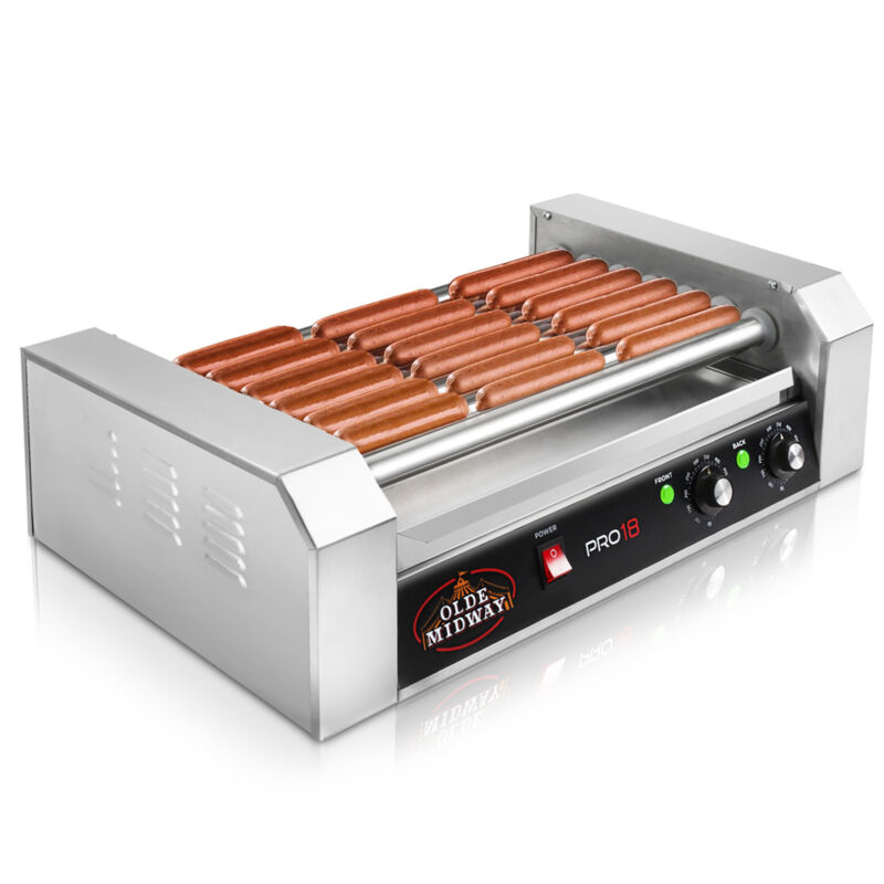 Commercial Electric 18 Hot Dog 7 Roller Grill Cooker Machine 900-Watt