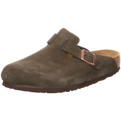 Pre-owned Birkenstock Vl Boston Mocca Suede Leather Clogs Mules Slippers House Nubuck Regu