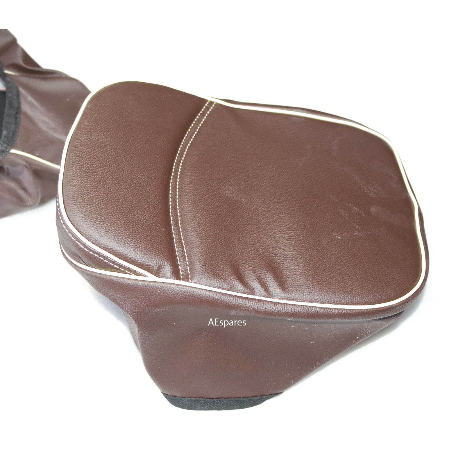 Fits Royal Enfield Classic 350 500 Front & Rear Leatherette Seat Cover Brown 