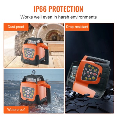 360°Automatic Self Leveling Rotary Rotating Laser Level Red Beam 500m Range Tool