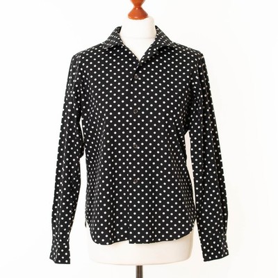 COMME DES GARCONS x H&M Women's Black Polka Dot Blouse Size 38 10828